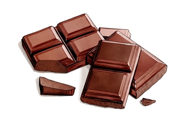 Trocitos de chocolate en pan de masa madre de chocolate