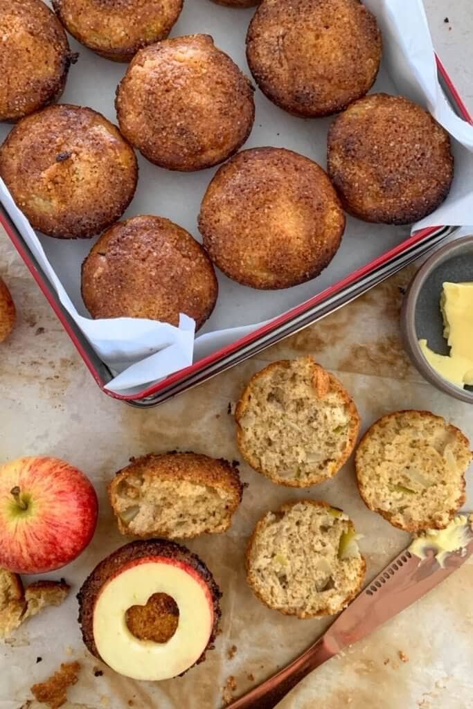 Muffins De Masa Madre De Manzana Y Canela