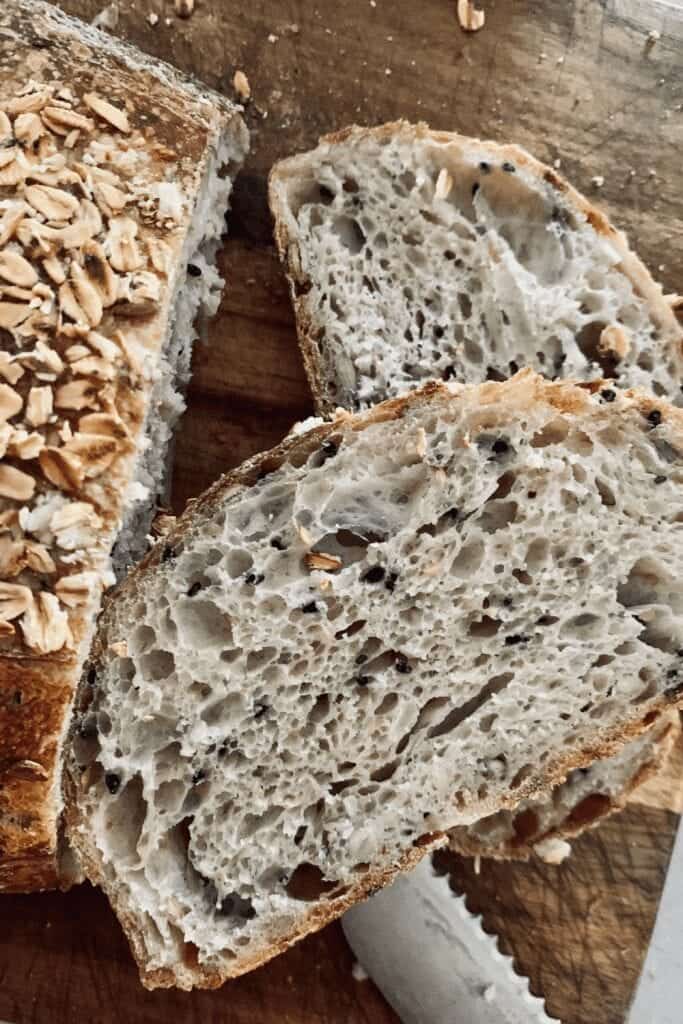 Receta fácil de pan de masa fermentada multigrano