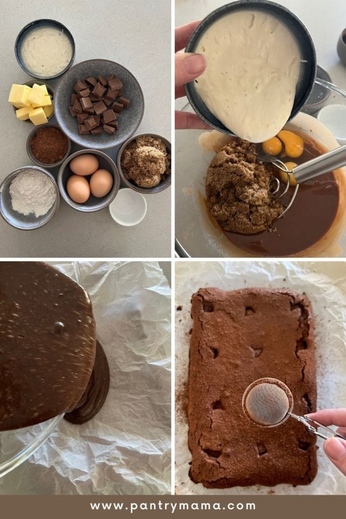 Procesar fotos de cómo hacer brownies de masa fermentada